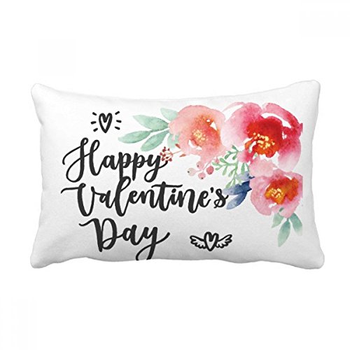Oreiller de citation fleurs Saint-Valentin multicolore coussin lombaire 16x24 pouces