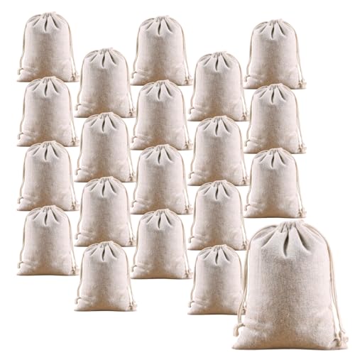 Neutral Zenith 巾着袋 小物入れ ポーチ 無地 収納 ギフトバッグ 20枚セット (コットン 20×15cm)