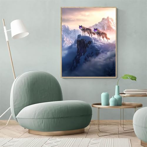 Broderie Diamant Loup 5D : Grand Kit de Loisirs Créatifs Adultes 70x95cm - 2