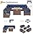UDPATIO Outdoor Patio Furniture Set with Fire Pit Table, 8 Piece Outdoor Sectional Sofas, All-Weather Wicker Patio Conversation Set for Garden, Backyard Navy Blue