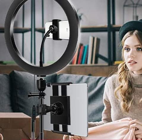 KobraTech 10" Ring Light Tripod Stand & Mini Tripod | MiLite+ Selfie Light Ring with Tripod | Includes Bluetooth Remote Shutter & Phone Mount