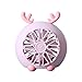 Ventilatore Portatile Ventilatore palmare Styling Carino, Ventilatore da Tavolo Portatile, ABS Personal USB Fan di Colore sfumato a Colori Ventilatore Personale (Color : B, Dimensione : Deer Ears)