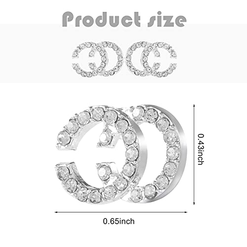 Ayuki C Stud Earrings For Women - C C Earrings , Gift For Birthday, Thanksgiving, Mother's Day, Casual Or Daily Wear (C Sterling Silver) #TOP2