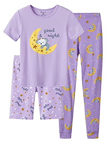 Girls Cotton Knit Koala Pajama 3-Piece Shorts Pants Summer Fall PJS Set Size 14 Girls Cotton Knit Koala Pajama 3-Piece Shorts Pants Summer Fall PJS Set Size 14