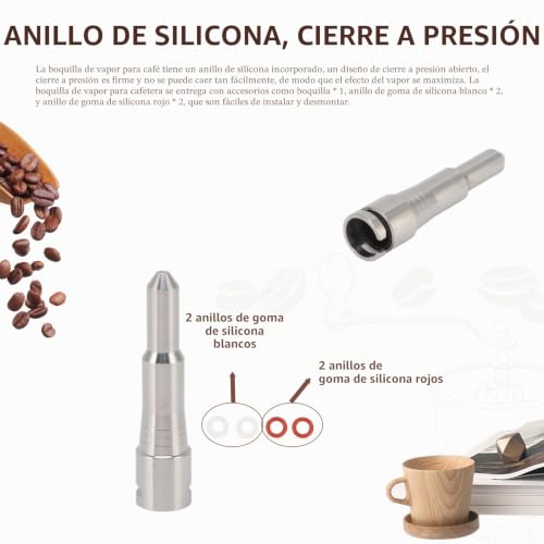 Miniatura 6 de Elprico Boquilla De Vapor Para Máquina De Café, Anillo De Silicona Incorporado Piezas De Repuesto Delonghi, Hebilla De Apertura De Acero Inoxidable 304 Boquilla De Vapor Para Máquina De