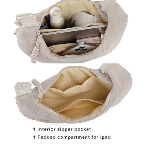Image of Crescent Crossbody Bags for Women Nylon Travel Luna Hobo Bag Dumpling Purse