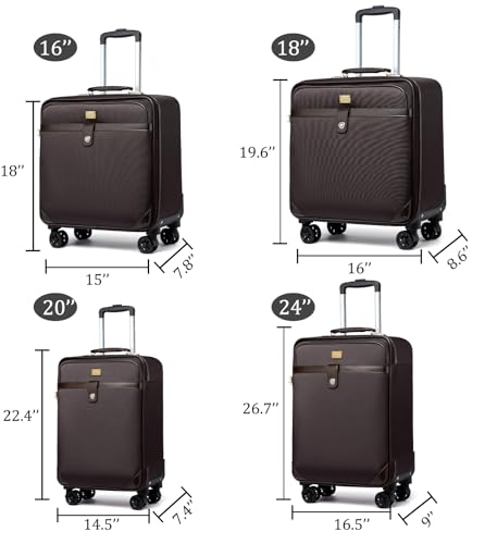 VH&GRED Lightweight Luggage Sets for Business and Weekend Getaways Carry On Luggage with Spacious Design Sleek Suitcases with Wheels and Carry On Suitcase Option(Coffee)3
