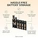 Storacell Slimline AAA-6 Battery Storage Caddy and Dispenser (Pack of 2), Black, Holds 6 AAA Batteries, (Not Included), Durable & Compact Design, The Original Battery Caddy, Made in The USA