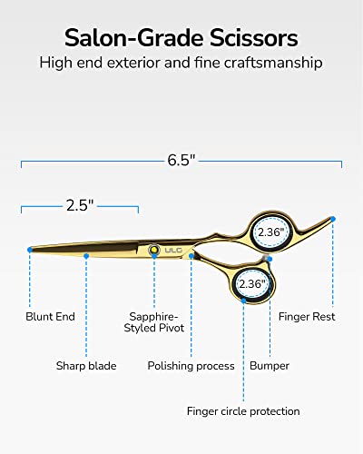 image for Hair Cutting Scissors, ULG Hair Shears 6.5 inch Hairdressing Hair Scis