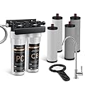 WINGSOL WINGSOL Under Sink Water Filter with Faucet, 2-Stage Water Filter System Reduces Heavy Metals, Chlorine, Sediment, Improves pH & Taste, Remineralization, NSF 42&53 Certified Sink Water Filter
