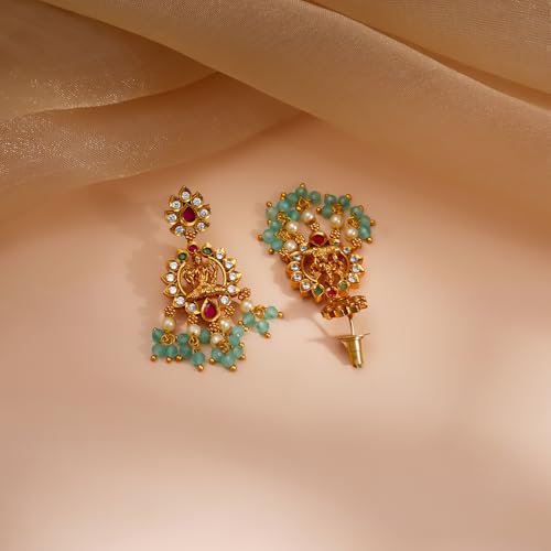 Image of Rubans Long Necklace Set Gold Plated Traditional Stylish Multicolour Jewellery Gift for Women & Girls