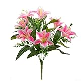 Künstlicher Lilienstrauß für Heimdekoration und Hochzeitsveranstaltungen (Rosa)