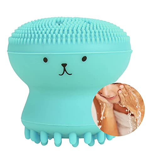 MOUMOUTEN Gesichtsreinigungsbürste Ultrahygienisches Silikon, Silikon wasserdichtes Gesichtsmassagegerät Peeling Fettreinigungsbürste Gesichtsreinigungsbürste Reinigungsbürste silikon(Grün