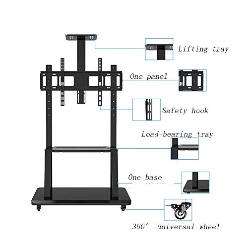 Soporte universal para TV móvil para piso, ajustable hasta 70 pulgadas miniatura 3