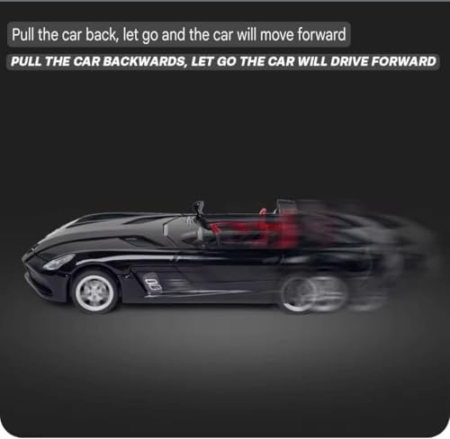 Image of 1 /32 Merceedes Benz SLR AMG GT Future Model Car - Exclusive Alloy Metal Pullback Toy with Openable Doors, Lights, and Music for Kids (1:32 Merceedes SLR- Black)