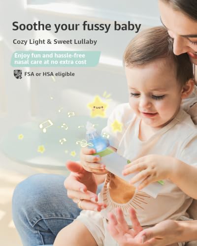 Image of GROWNSY 2-in-1 Nasal Aspirator with Saline Spray, Electric Nose Sucker
