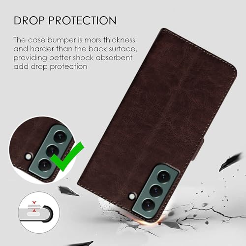 Image of Flip Cover Back Case for Samsung Galaxy S22 5G | Premium Leather Finish | Inbuilt Pockets & Stand | Flip Cover Back Case for Samsung Galaxy S22 5G (Coffee)