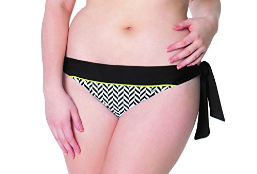 Curvy Kate Women's Hypnotic Tie Side Brief, Monochrome/Olive, Large
