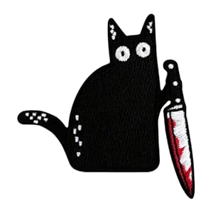 Urbanski PA Schwarze Katze Aufbügler mit Messer