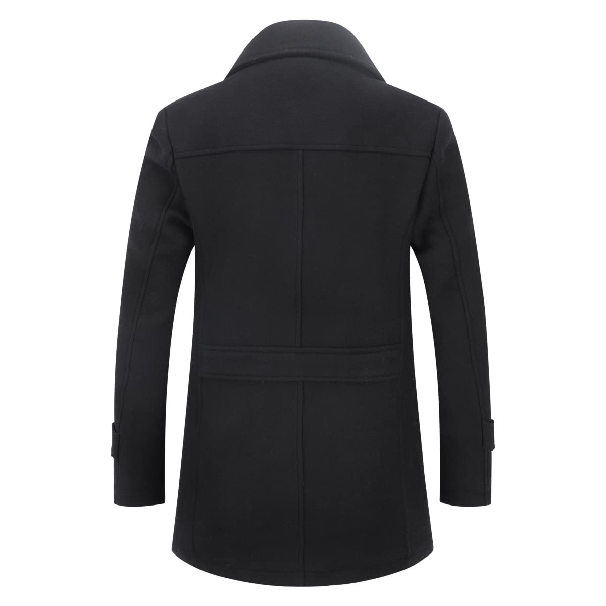 YOUTHUP Manteau Homme en Laine Hiver Chaud Manteau Epais Mi-Long Parka Trench Coat Caban Col Amovible Revers