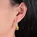 CiNily Leverback Earrings for Women Rectangular-cut Drop Dangle Earring Hypoallergenic, 14K Gold Plated Yellow Cubic Zircon Earrings Diamond Dangle Ear Rings Jewelry Birthday