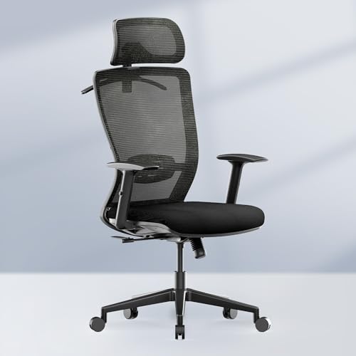 Image of FLEXISPOT OC3 Cloud Ergonomic Office Chair High Back Mesh Swivel Computer Chair Executive Office Desk Chairs with Adjustable Lumbar Support /2D Headrest /Lockable Backrest, Foam Seat Cushion, Black