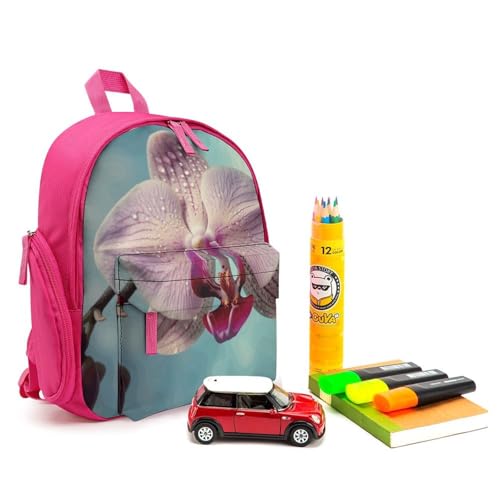 A Blooming Flower Backpack Small Book Bag with Side Pocket, Lightweight Durable Backpack, Travel Rucksack, Pink-style3