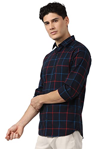 Peter England Men PCSFSSLPS14177 Regular Collar Slim Fit Long Sleeve