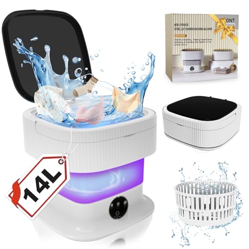 Portable Mini Waschmaschine Mit Schleuder - 14L 40W Camping Waschmaschine...