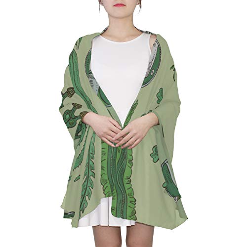 Spring Scarfs For Women Green Sea Water Bio Food Kelp Designer Scarf For Women Scarf Girls Lightweight Print Scarves Printed Lightweight Scarf Long Scarf