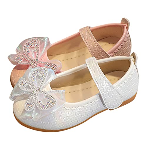 Fashion Summer Children Sandals Girls Casual Shoes Flat Bottom Lightweight Rhinestone Ribbon Bow (Pink, 12 Little Child)2