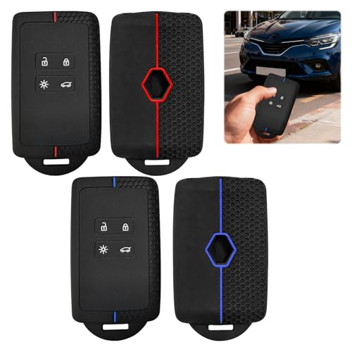Etui Carte pour Renault, 2 Pièces Coques De Clé De Voiture pour Renault, étui Clé pour Renault Captur, Porte Clé pour Carte pour...
