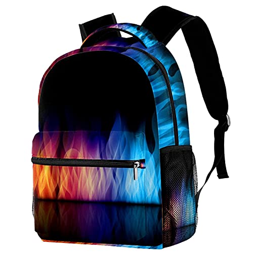Sac à dos de voyage noir flamme ergonomique et imperméable avec porte-gourde