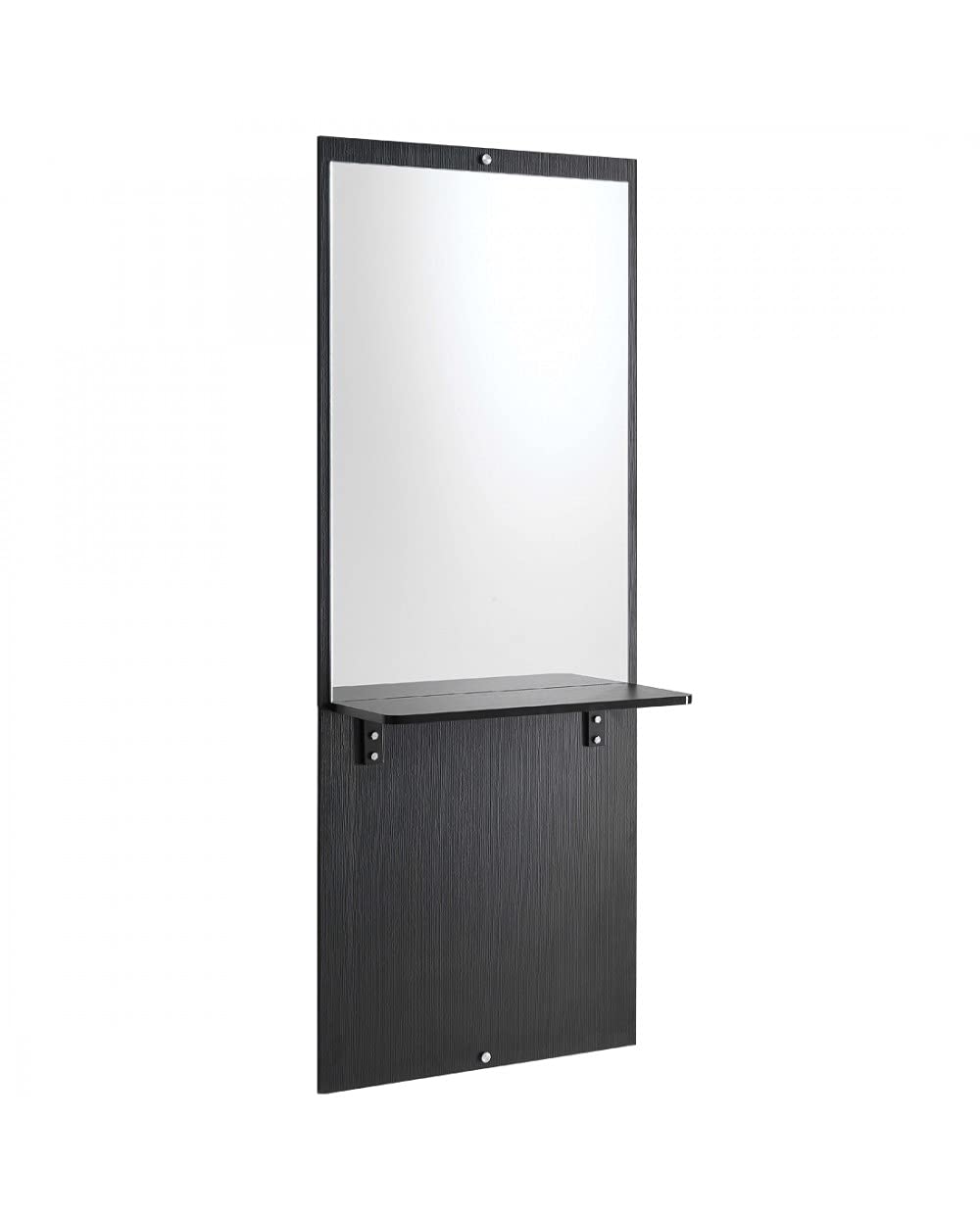 Xanitalia Specchio per Parrucchiere con Mensola e Struttura in Legno Nero 70x25x185 cm (375.001)