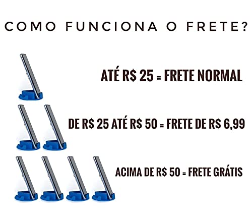 Suporte de Mesa para Celular ou Tablet serve em todos os aparelhos - Modelo Quadrado (Azul)