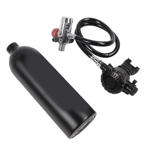 Jopwkuin Mini Oxygen Cylinder, Small 1L Diving Kit Explosionproof Rustproof Detachable for Outdoor (Black)