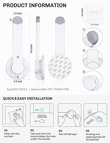 Annkut Trava de assento de vaso sanitário para segurança de crianças (pacote com 3), fechadura de va