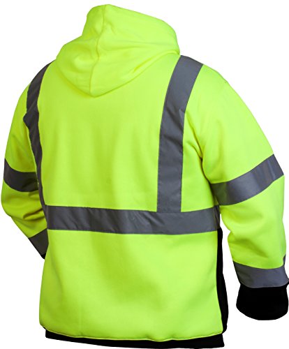 Pyramex Hi-Vis Lime SAFETY Pullover Sweatshirt with Black Bottom