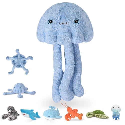 Image of Niuniu Daddy 20 inch 3.3 Pound Weighted Stuffed Animals Jellyfish for Kids Adults, Jellyfish Weighted Plush Toy, Chubby Body Pillow for Calming, Ocean Series Sleeping Gift for Everyday Comfort
