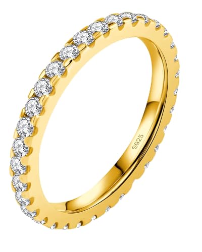 Delzzad Moissanite Rings for Women, Solid S925 Sterling Silver with