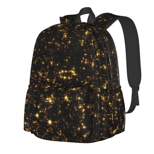 Sac à dos d'école noir doré filles garçons voyage décontracté