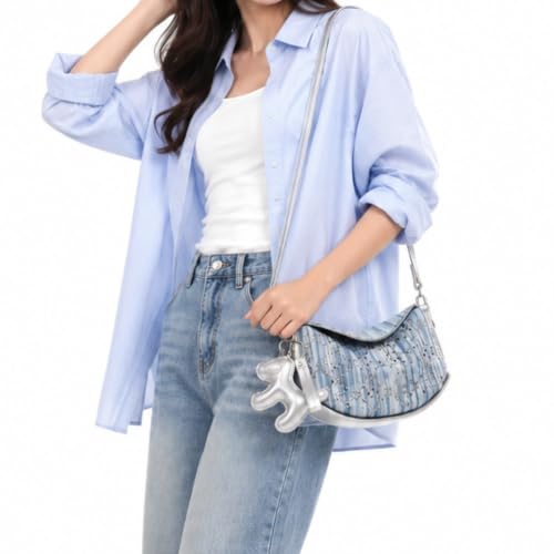 Image of Shoulder Purse for Women, Leather Women's Handbag Y2k Aesthetic Coquette Shoulder Bag Hobo Punk Trendy Ladies Purse