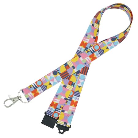Pack of 50 Colourful Geometric Lanyards perfect for ID Cards, Name Badges, and Much More - Durable Breakaway Colourful Geometric Neck Strap Suitable for Everyday Use