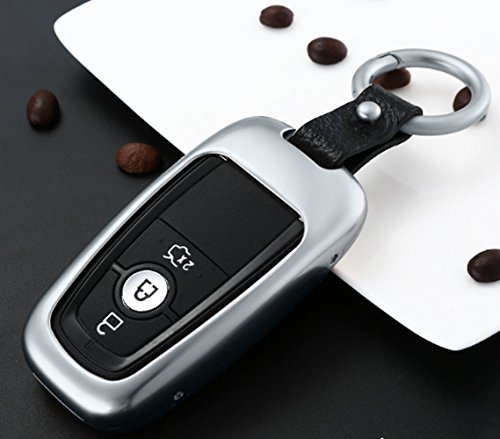 Porte-clés de voiture pour Ford Taurus Edge Lincoln argent métallisé protecteur