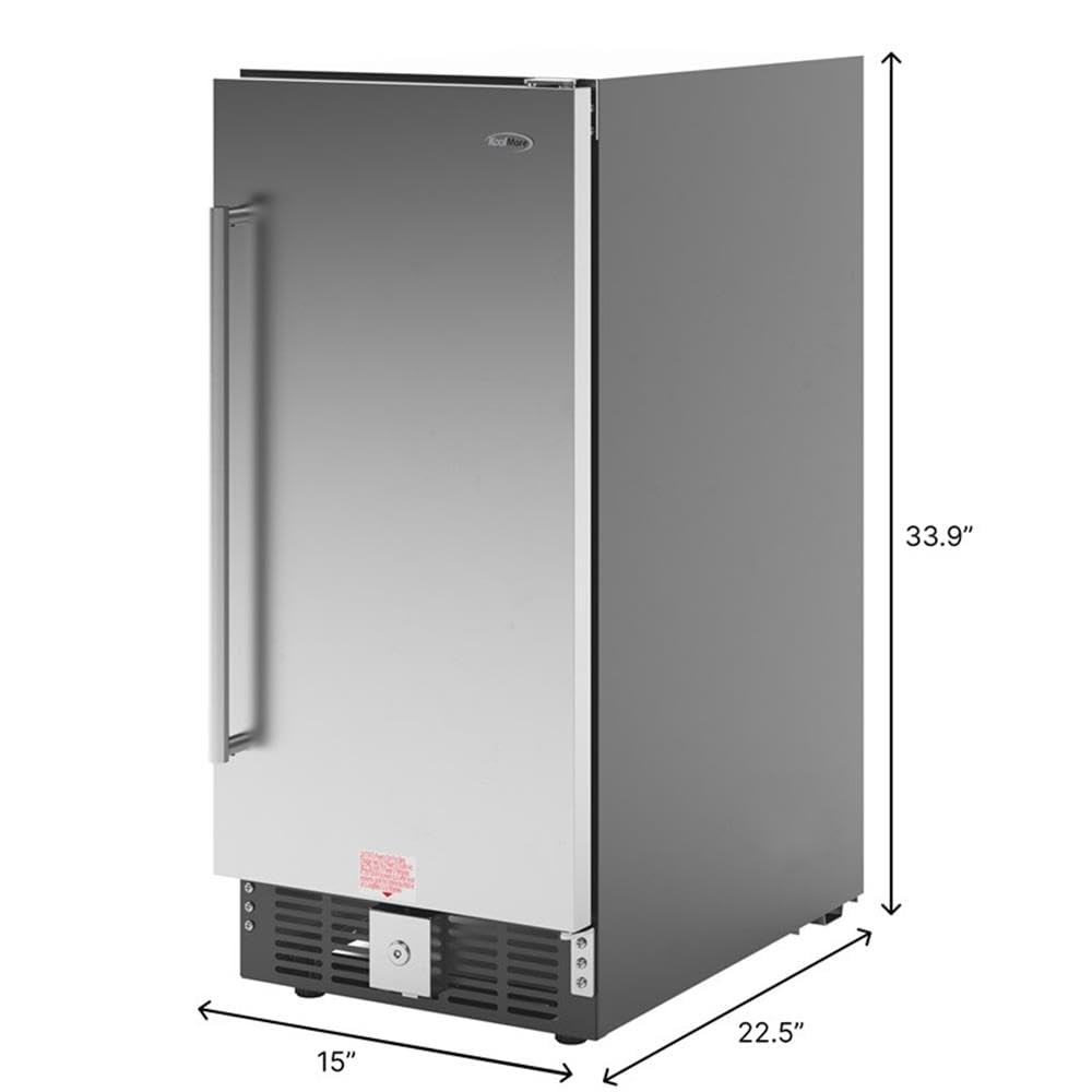 Pemberly Row Stainless Steel Built-In Refrigerator And Beverage Cooler, 3 Cu. Ft., Under-Counter Design, Interior LED Light, Custom Temperature Control, Compact Bar Or Kitchen Drink And Snack Storage on Fridge.com - View 5