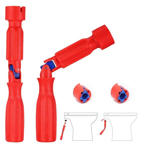 Ferropeak Toilet Seat Fitting Tool, Toilet Seat Repair Wrench 10/13/17mm Professional Universal Plastic High-Strength Installation Tool (Red-2 Pack)