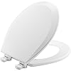 BEMIS 500EC 390 Toilet Seat with Easy Clean & Change Hinges, 1 Pack Round, Cotton White