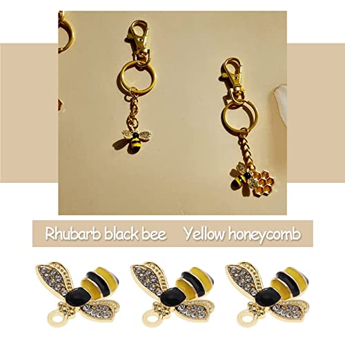 VGOL 18PCS Bee Charms & 18PCS Honeycomb Charms Pendants DIY Craft Jewelry Making Decorations Ornaments for Bracelet Necklace Keychain Crafting Findings - Image 2