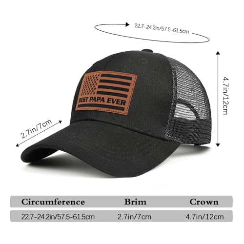 Image of Papa Gifts from Grandkids American Flag Cap Papa Hat for Grandpa