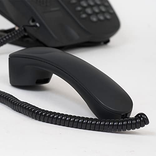 Coiled Telephone Handset Cord For Use With Pbx Phone Systems, Voip Telephones - 25 Ft Uncoiled, Rj22, 1.5 Inch Lead On Both Ends, Glossy Black #TOP4